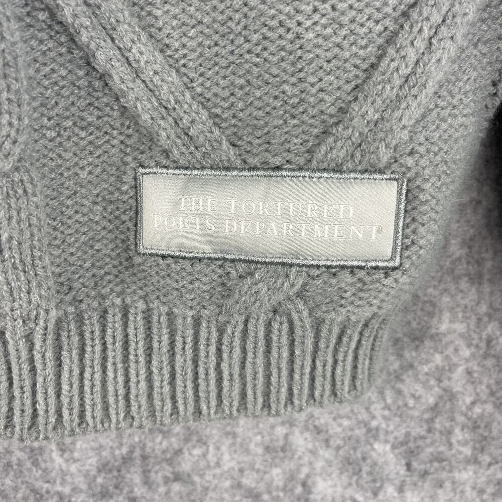 Taylor Swift The Tortured Poets Department Cardigan Sweater Womens XS Small Gray - Picture 7 of 16